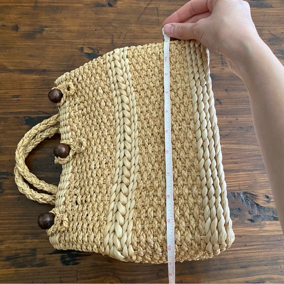 Women Wicker Handbag Bag  Beach Straw Woven Summer Rattan Basket Bag Boho - Picture 4 of 14